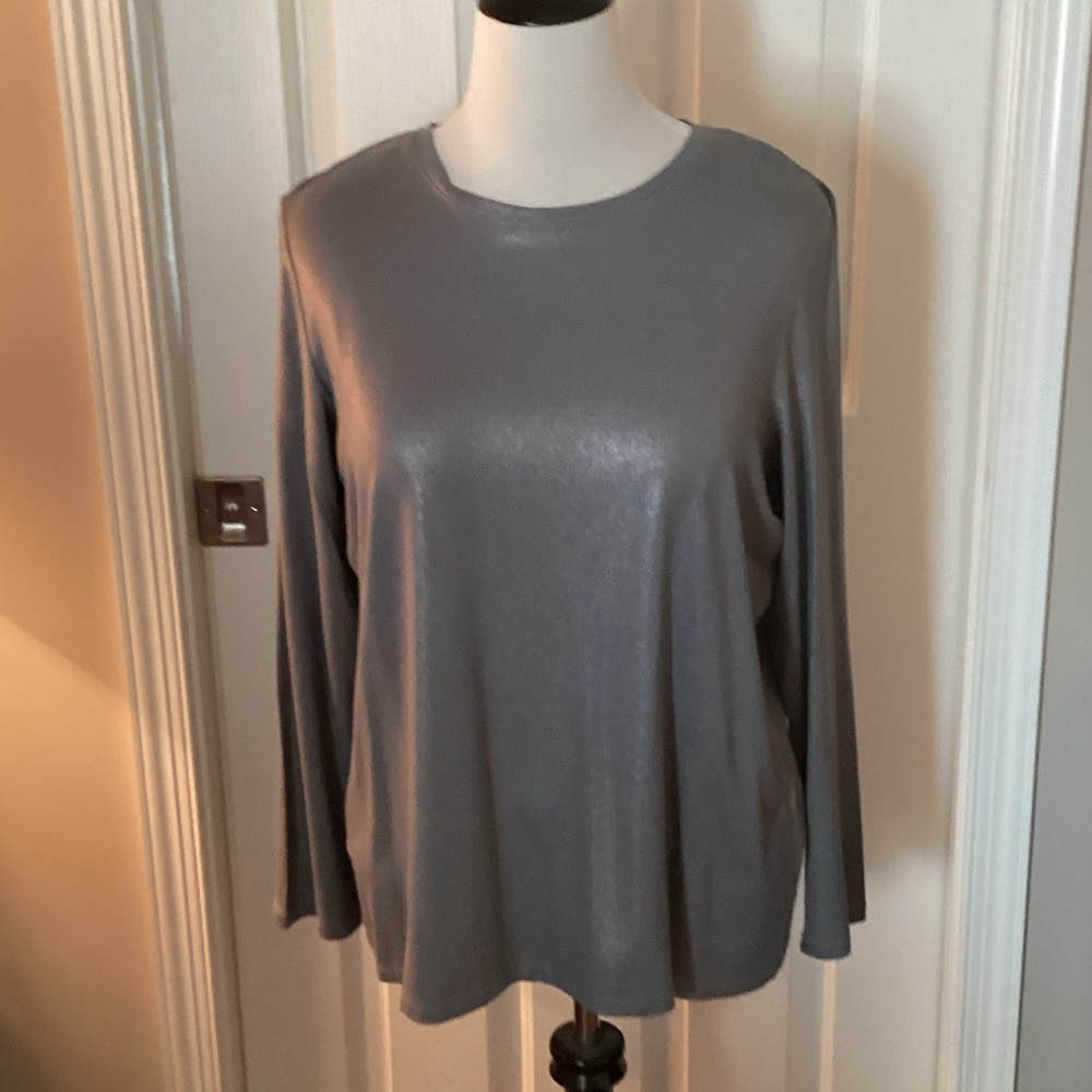 Chico's Metallic Gray Tee